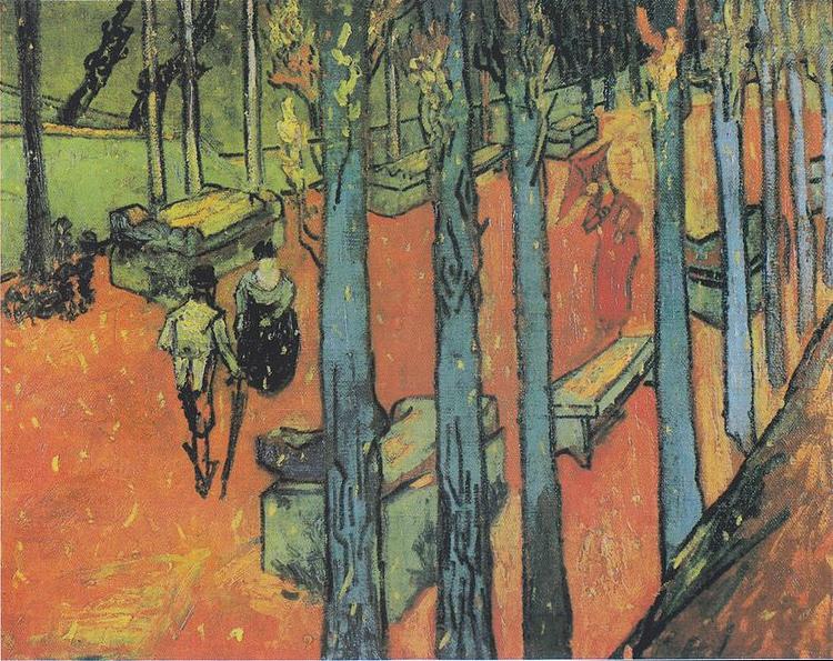 Vincent Van Gogh fallende Blatter oil painting image